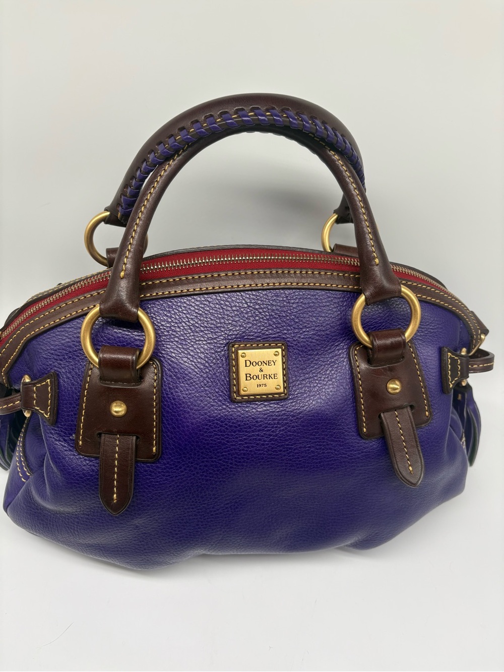 Dooney & Bourke Toledo Florentine Leather Medium Mail Satchel Violet Purple RARE